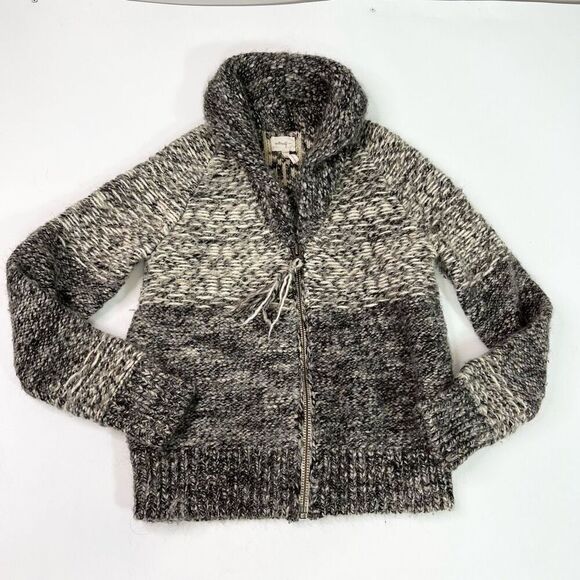 Wilfred Free Sweater Womens Large Gray Alpaca Wool Blend Full Zip Shawl Collar - Picture 1 of 10